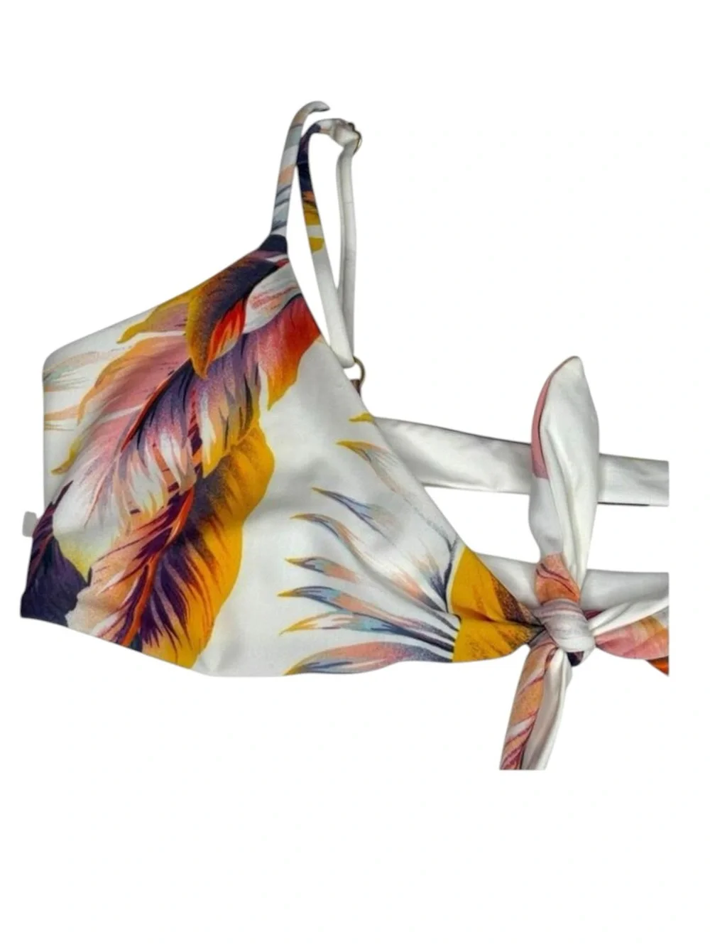 new L*Space ⚘ Flashback Bikini Swim Top ⚘ Sunset Palm / White Reversible ⚘ Large